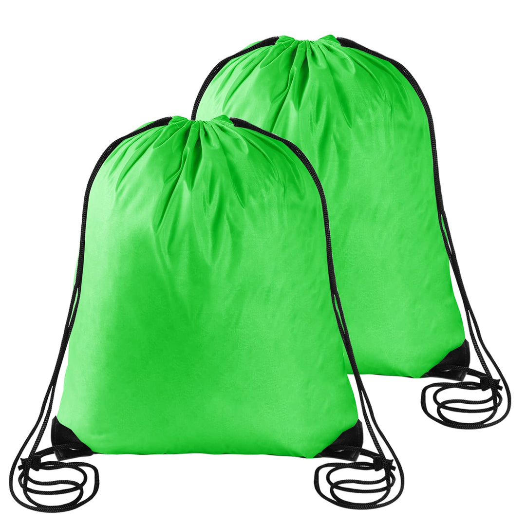 Sliverdew 2 Pcs Drawstring Bag Green Drawstring Backpack Cinch Sack String Backpack Sports Gym Drawstring Bags Draw String Back Bag Swimming String Bags for Women Men