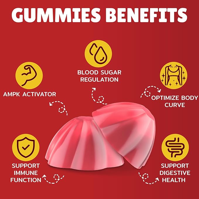 2000mg Berberine Supplement Gummies - High Potency Berberine with Ceylon Cinnamon Candy, Turmeric, Magnesium, Chromium - Sugar Free, Vegan, Non-GMO, Gluten-Free - Peach Flavor 60 Gummies - 2 Pack