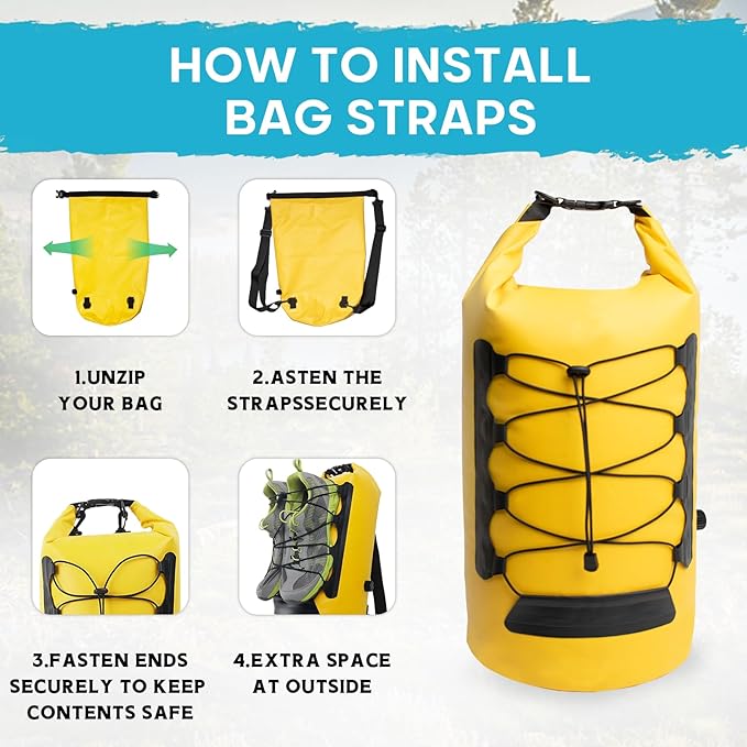 20L Bear Food Bag Kit for Hiking Storage System with Pulley, Ropes, Clips,and Rock Pouch, IPX 6 Grade Waterproof Leakproof Bear Bag