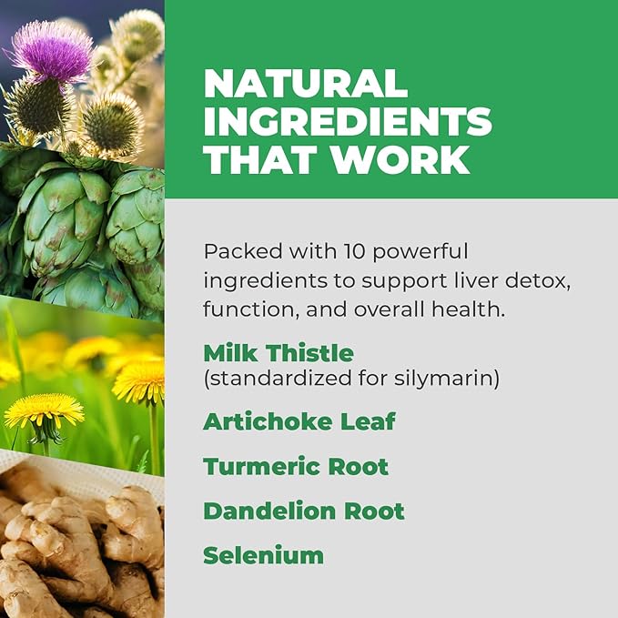 Balance ONE Liver Support Supplement with Milk Thistle Extract, Dandelion Root & Molybdenum – Natural Liver Cleanse, Repair & Detox for Men & Women - Vegan Capsules, 1 Month Supply - Liver One