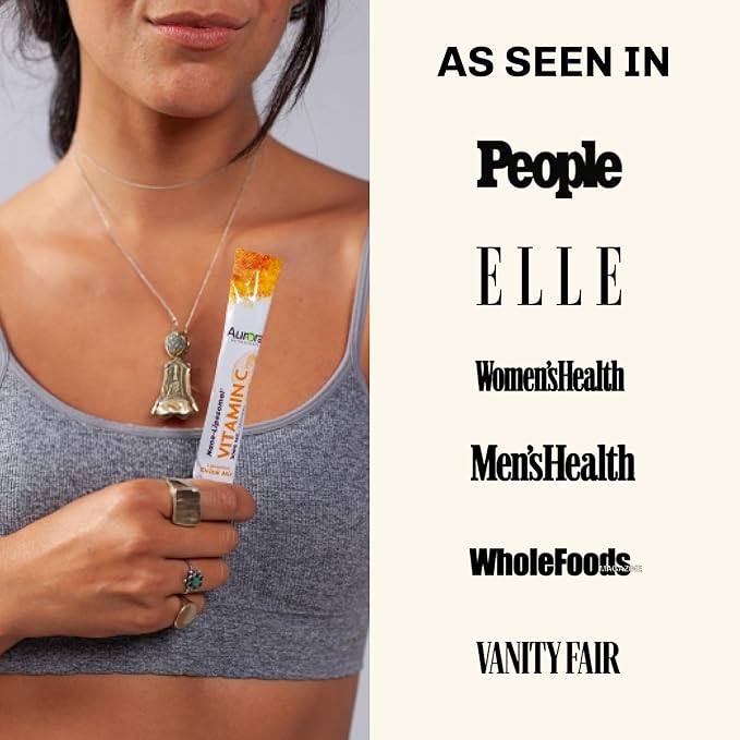 Aurora Nutrascience Nano-Pack Liposomal Vitamin C Powder Drink Mix, Immune Support, High Strength 3,000 mg Per Serving, 30 Single Serve Packets, Orange