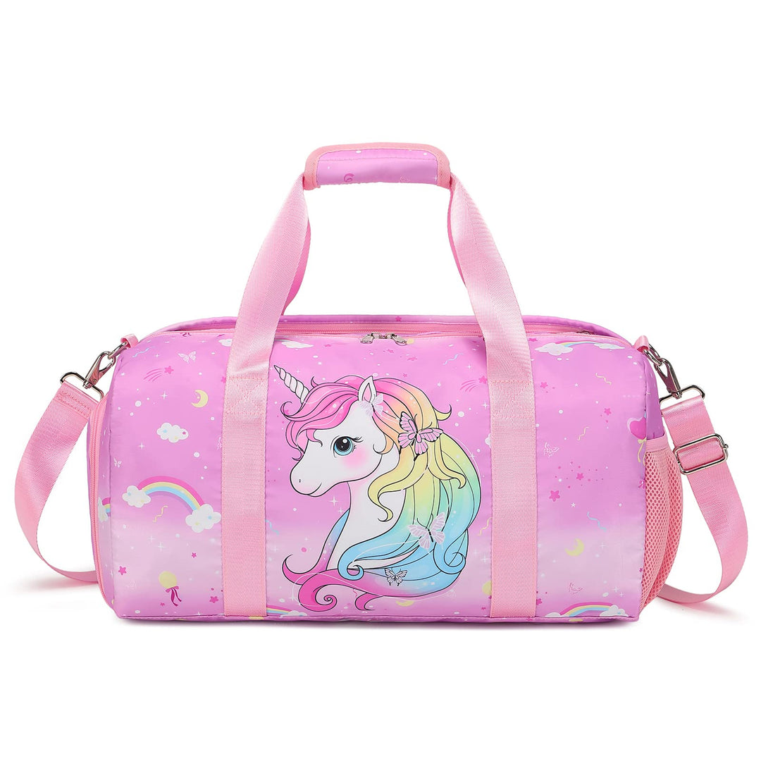 Duffle Bag for Girls Water Resistant Dance Bag Travel Overnight Bag for Gymnastic Bag for Sports Gym Dance Bag with Shoe Compartment