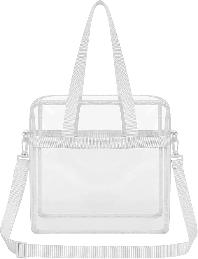 USPECLARE Clear Tote Stadium Approved, Security Travel & Gym Clear Bag for Work Sports Games Concerts
