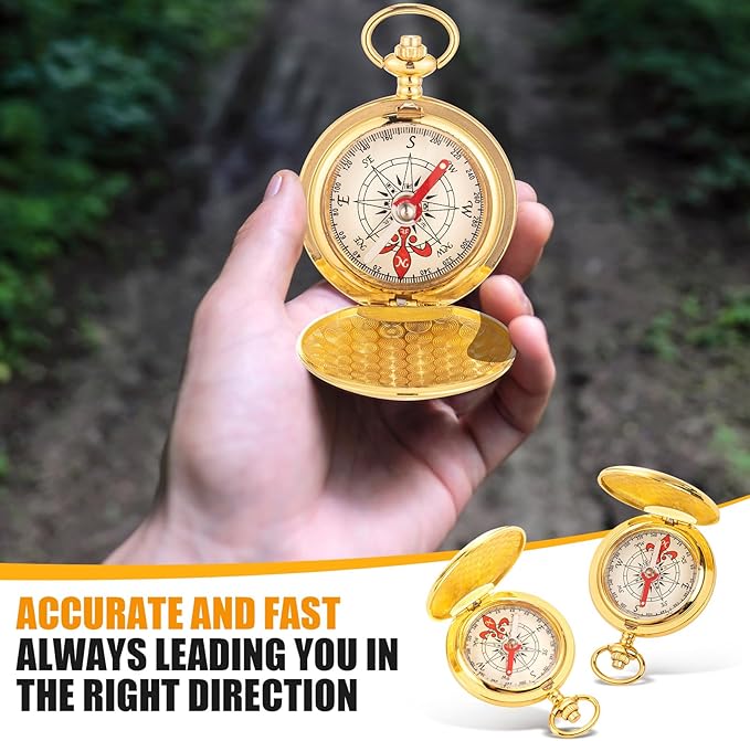 6 Pcs Pocket Compass for Kids Camping Survival Compass for Hiking Gift Glow in The Dark Military Compass Bulk for Hiking Hunting Climbing Camping Party Favor Supplies