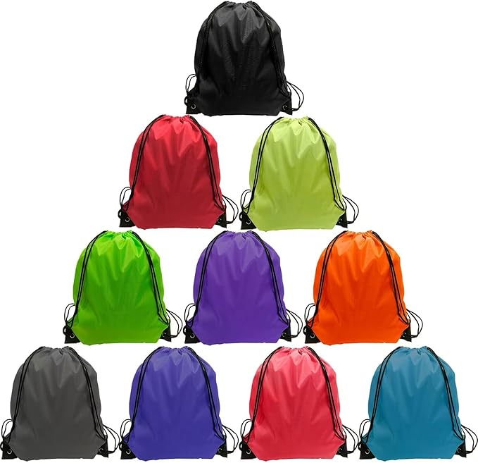 GoodtoU Drawstring Backpack 30 Pcs Draw String Sport Bag Bulk Gym Sack Drawstring Bag Nylon Bag 10 Colors