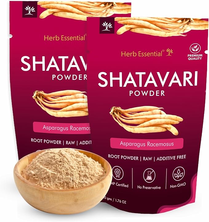 3.52 Ounce 100% Natural Shatavari Powder, Asparagus Racemosus, Pure Ayurvedic Herb for Energy & Vitality, Vegan, No Preservatives, (1.76 Ounce Pack of 2)