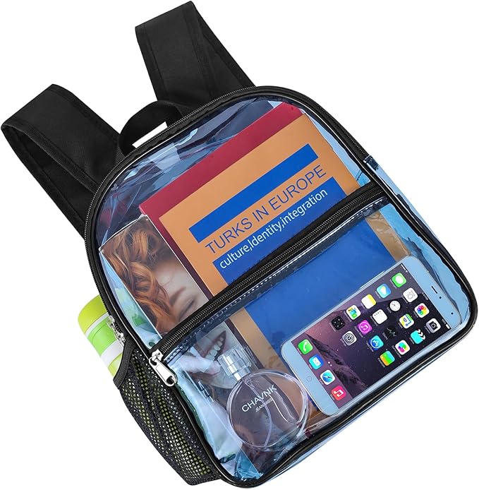 USPECLARE Clear Backpack for Stadium Approved 12×6×12, Water proof Clear Bag for Stadium Events and Concert Work Sport Event