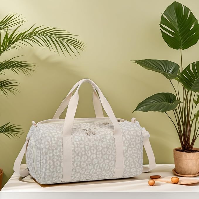 Gym Bag Sports Duffle with Wet Pocket Dance Overnight Bag with Waterproof Shoe Pouch and Air Hole for Girls Kids Women