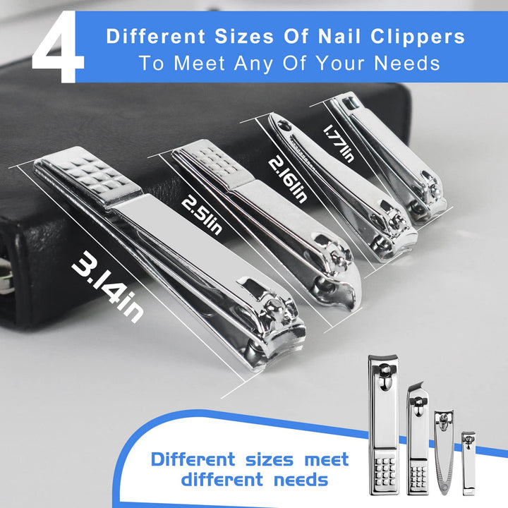 Manicure Set 30 in 1 Fingernail Clipper Set,RedFlow Nail Clippers & Toenail Clippers,Manicure Kit,Pedicure Kit,Suitable for Travel Manicure Tools,Nail Kit with Everything Profe (Black)