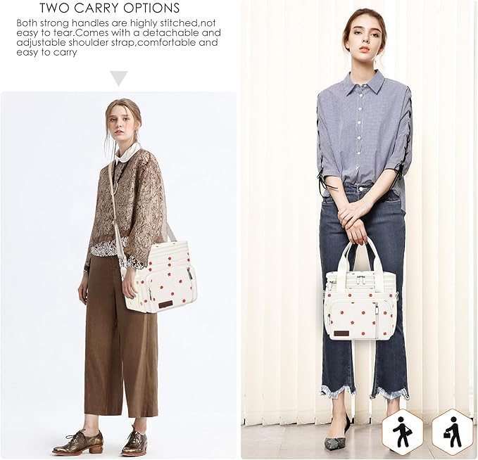 MIYCOO Lunch Bag & Lunch Box for Women Men Double Deck - Leakproof Insulated Soft Large Adult Lunch Cooler Bag for Work (Corduroy Apple, 15L)