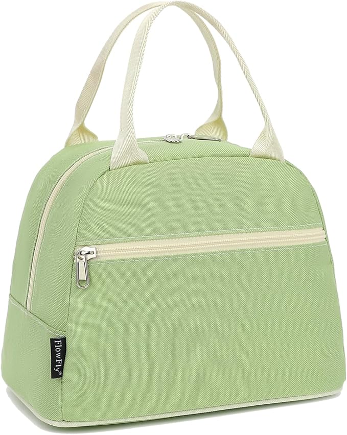FlowFly Lunch Bag Tote Bag Lunch Organizer Lunch Holder Insulated Lunch Cooler Bag for Women/Men, Prairie Green
