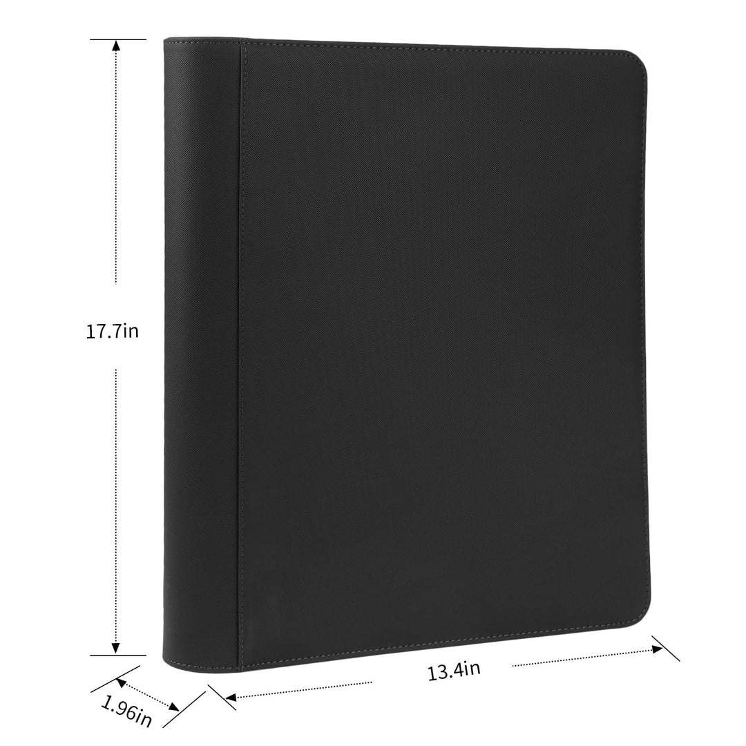 Trading Card Binder 16 Pocket, GERMUN PU Cover Card Binder for 1000+ Cards, Premium Trading Card Holder Folders, Double Sided Pocket Card Album for MTG, TCG (Black)
