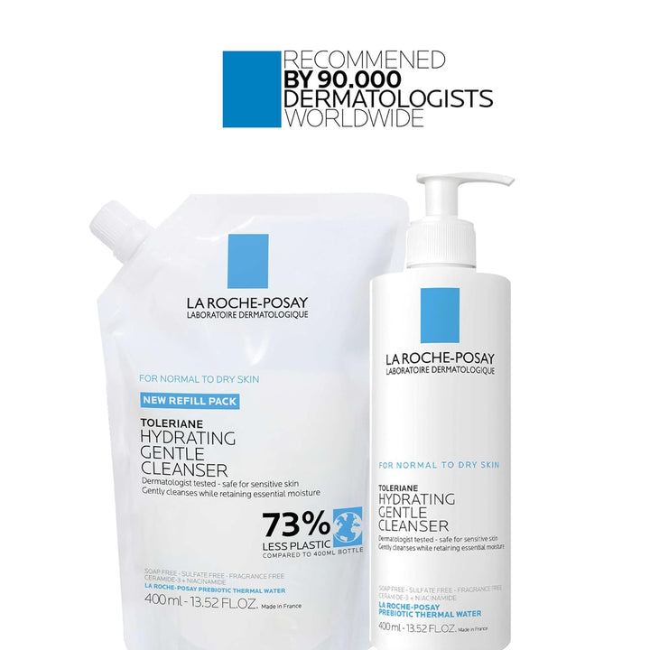 La Roche-Posay Toleriane Hydrating Face Cleanser | Niacinamide & Ceramides | Fragrance-Free, For Sensitive Skin