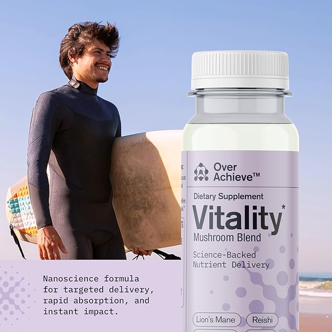 Supplement Variety Pack with Advanced Nanoscience Technology, 12 Pack, Stress Calming Relax Drink, Sleep Aid Drink, Mushroom Supplement Drink, 2 oz Shot