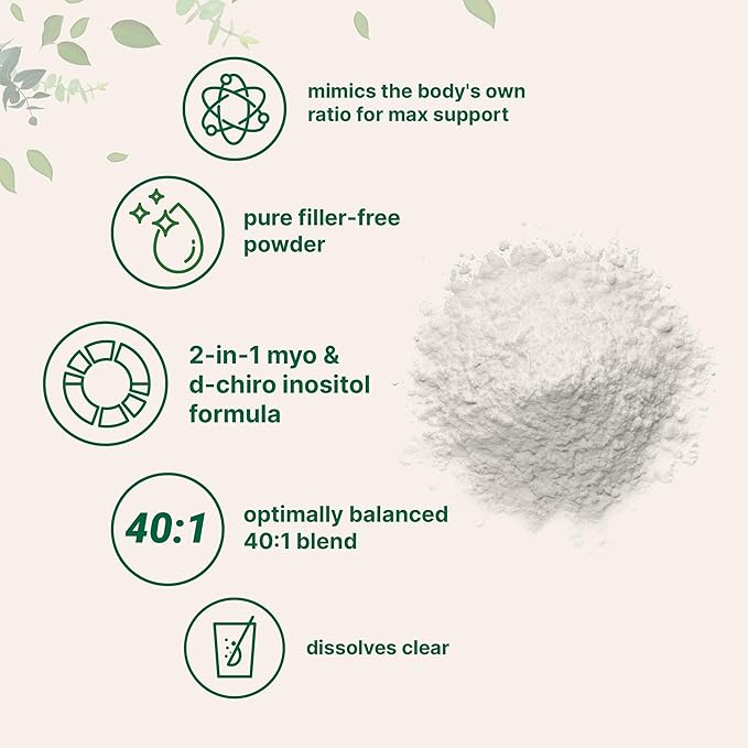 Micro Ingredients Myo-Inositol & D-Chiro Inositol Powder 1lb | Inositol Supplement for Women | 40:1 Ideal Ratio | Hormonal Balance & Ovarian Support | Non-GMO | Vegan | Filler-Free | 221 Servings