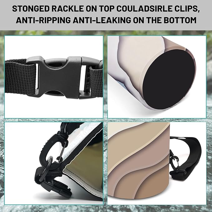 Waterproof Dry Bag,Roll Top Teal Blue Geometric Modern Waterproof Backpack 5L/10L/20L Floating and Lightweight Bags for Kayaking, Boating, Fishing, Swimming and Camping with Waterproof Phone Case