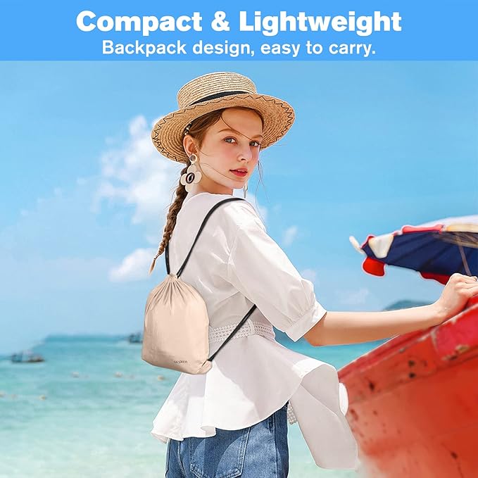 Beach Blanket Waterproof Sandproof Large Beach Mat 79" X 87", Quick Drying Durable Portable Lightweight Outdoor Nylon Picnic Blanket for Travel Camping Hiking, Champagne Gold