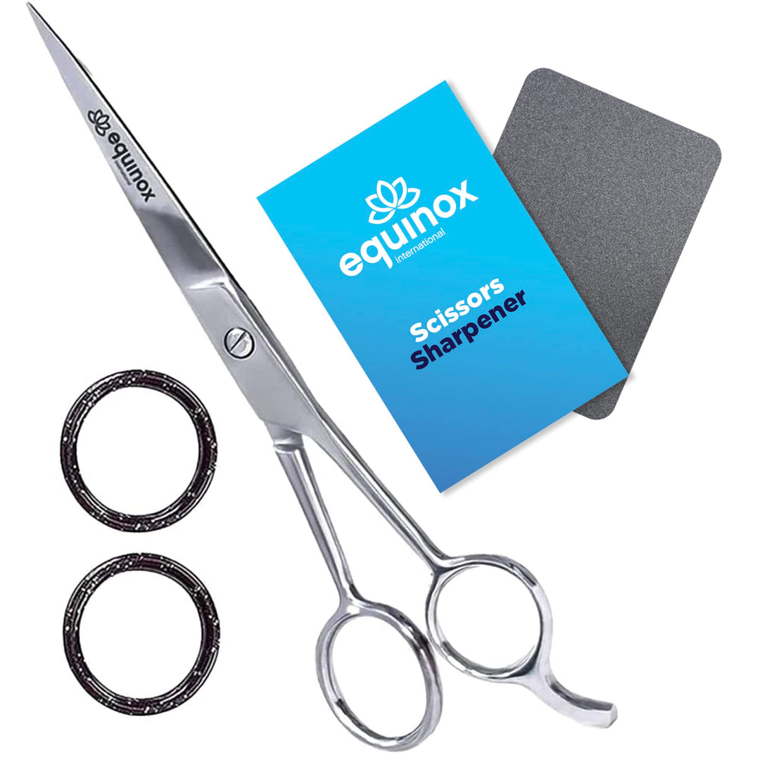 Equinox 6.5" Professional Hair Cutting Scissors for Men & Women - Ice Tempered, Silver - Hair Cutting Shear Professional - Barber Scissor Professional - Shears for Hair Cutting - Haircut Scissors