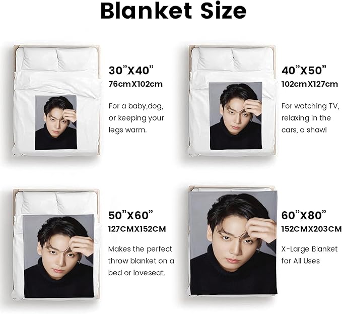 Blanket 50"X60" Soft and Comfortable Warm Fleece Throw Full Picture of Idol Group Blankets Yoga Blankets Beach Blanket Picnic Blankets for Dorm Room Decor Sofa Bed Camping Travel All Season