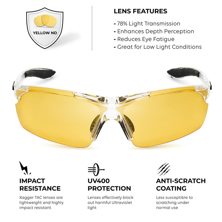 Xagger Polarized Wrap Around Sport Sunglasses for Men Women UV400 Baseball Softball Running Cycling Glasses