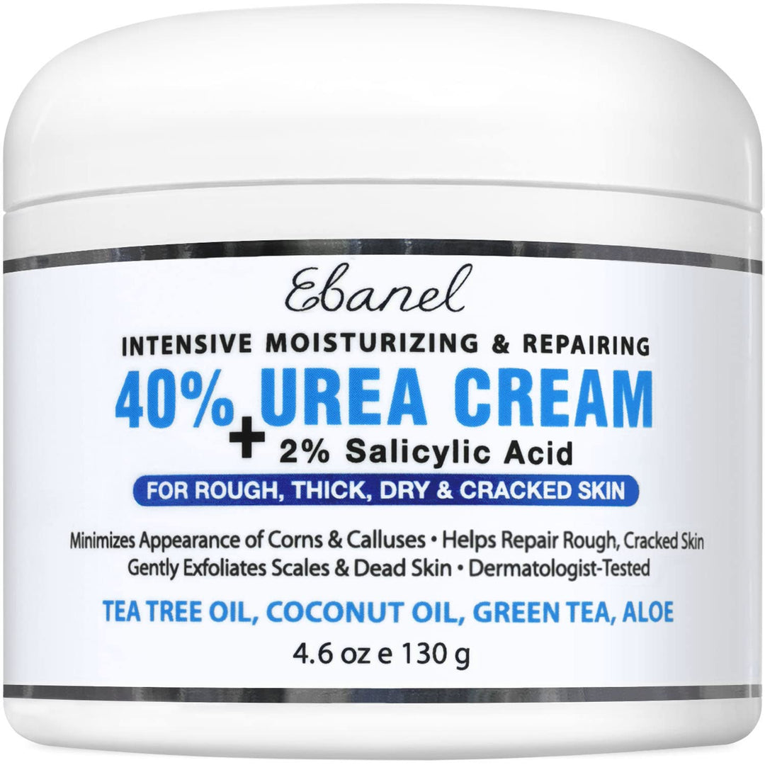 Ebanel Urea Cream 40% Plus Salicylic Acid 2%, Foot Cream For Dry Cracked Heels Feet Knees Elbows Hands, Foot Dead Skin Cuticle C
