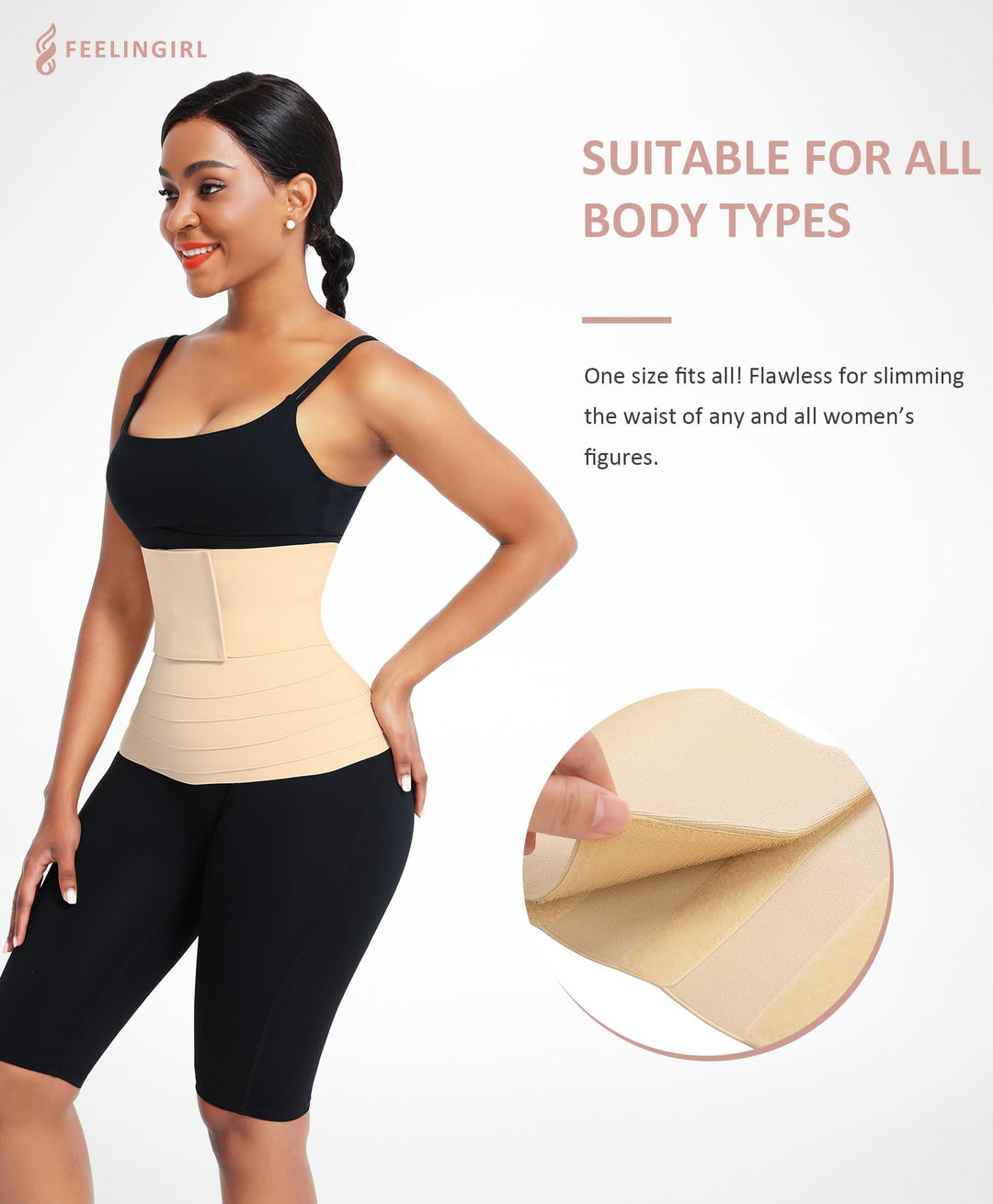 FeelinGirl Waist Trainer for Women Bandage Wrap Sauna Belt Long Torso Tummy Wraps Belly Body Shaper Waist Trimmer Belt