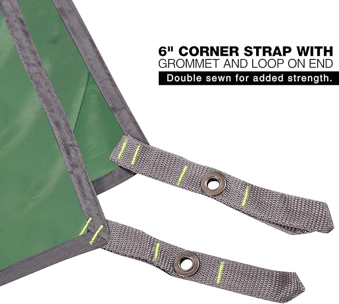 REDCAMP Waterproof Camping Tarp Lightweight to Cover Sun or Rain, Large Compact Tent Tarp Footprint for Ground or Under Tent, Green 95"x83"