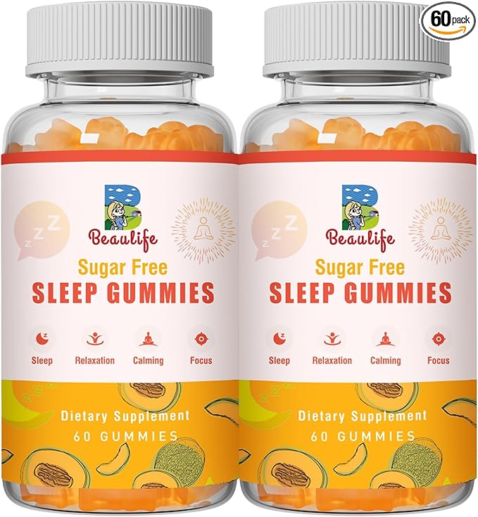 （2 Pack） 5 mg Melatonin Gummies, Sleep Support for Adults, Melatonin Supplements for Sleeping, 120 Cantaloupe Flavored