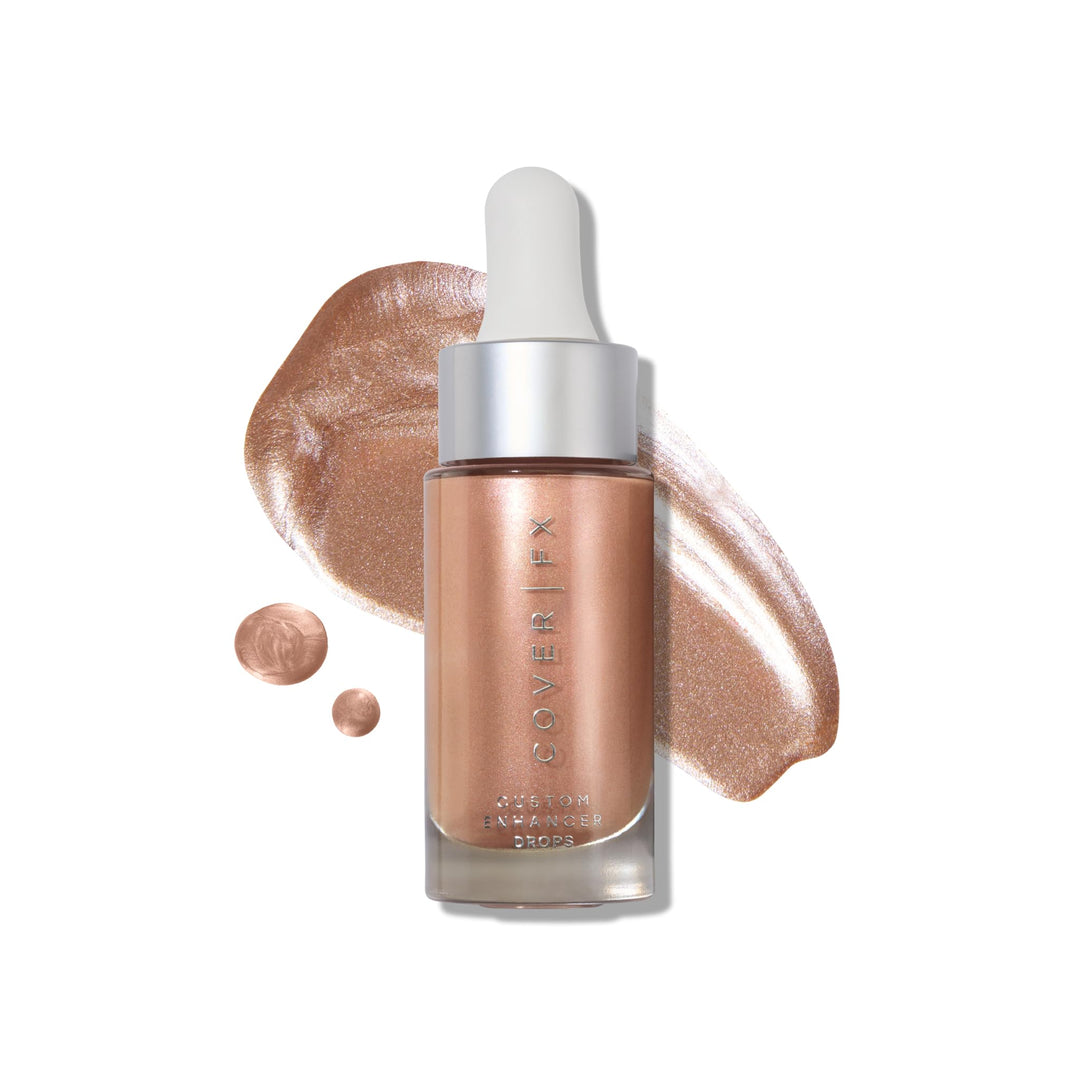 COVER FX Custom Enhancer Drops - Rose Gold: Bronzed Pink Finish - 15mL - Radiant Glow - Liquid Highlighter