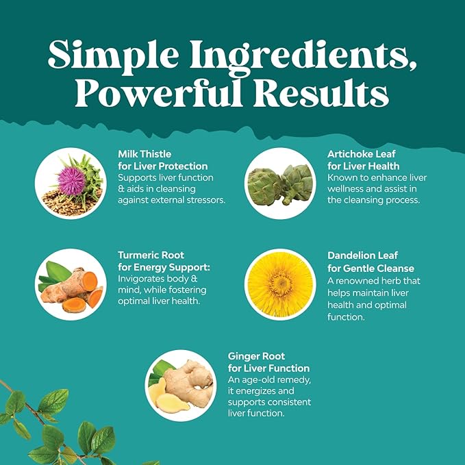 Deep Liver Cleanse, Detox & Repair with Milk Thistle Liquid Drops - Liver Detox Liquid Artichoke Extract with Dandelion Leaf, Ginger & Turmeric Curcumin for Immunity & Daily Cleanse -60 ml Bottle