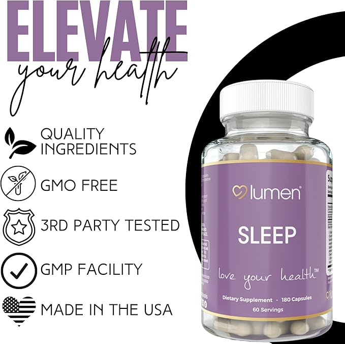 Natural Sleep for Adults – Herbal Supplement with Melatonin, Valerian Root, Magnesium - Deep Sleep Support to Promote Calm Deep Sleeping for Better Rest (180 Count)