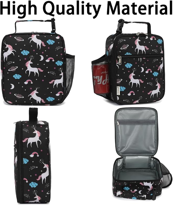 Lunch Box for Kids Boys Girls Men Women, Insulated Small Soft Cooler Lunch Bag Kit for School Work Picnic Travel - Reusable Portable lunchbox, Unicorn