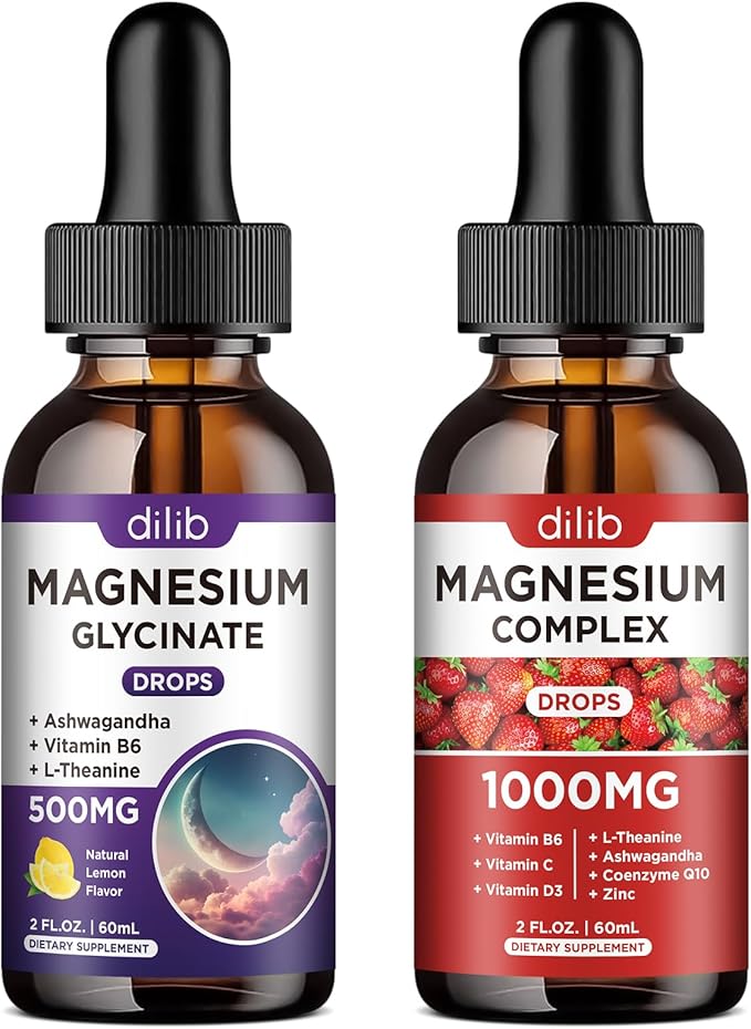 Magnesium Glycinate Liquid Drops Supplement | Triple Magnesium Complex Liquid Drops | Bundle