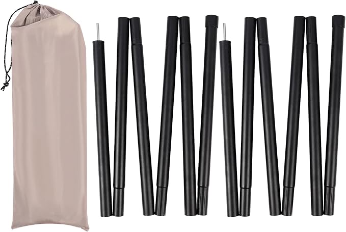 REDCAMP Adjustable Telescoping Tarp Poles Set of 2, Multifunction & Lightweight Tent Poles for Canopy Awning Replacement