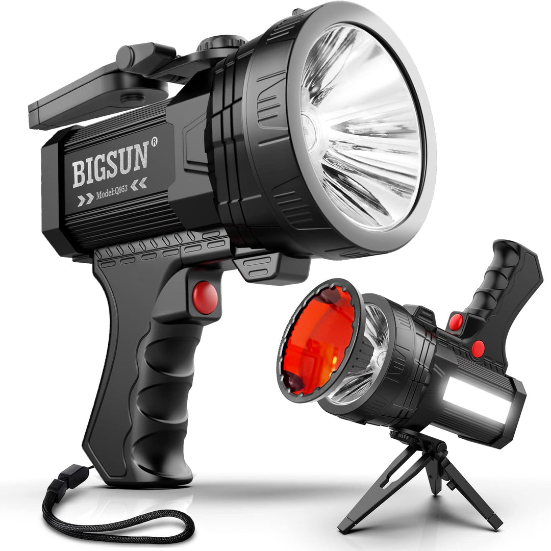 BIGSUN Rechargeable Spotlight Q953 with S300 Rechargeable Headlamp