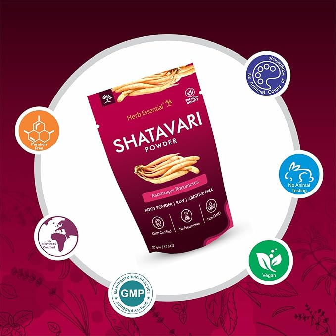 3.52 Ounce 100% Natural Shatavari Powder, Asparagus Racemosus, Pure Ayurvedic Herb for Energy & Vitality, Vegan, No Preservatives, (1.76 Ounce Pack of 2)
