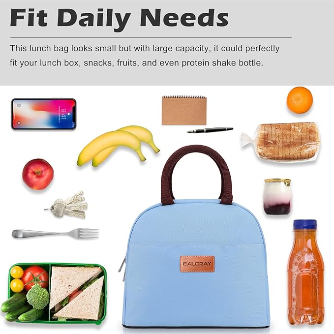 BALORAY Lunch Bag for Women Men Insulated Lunch Box for Adult Reusable Lunch Tote Bag for Work, Picnic or Travel