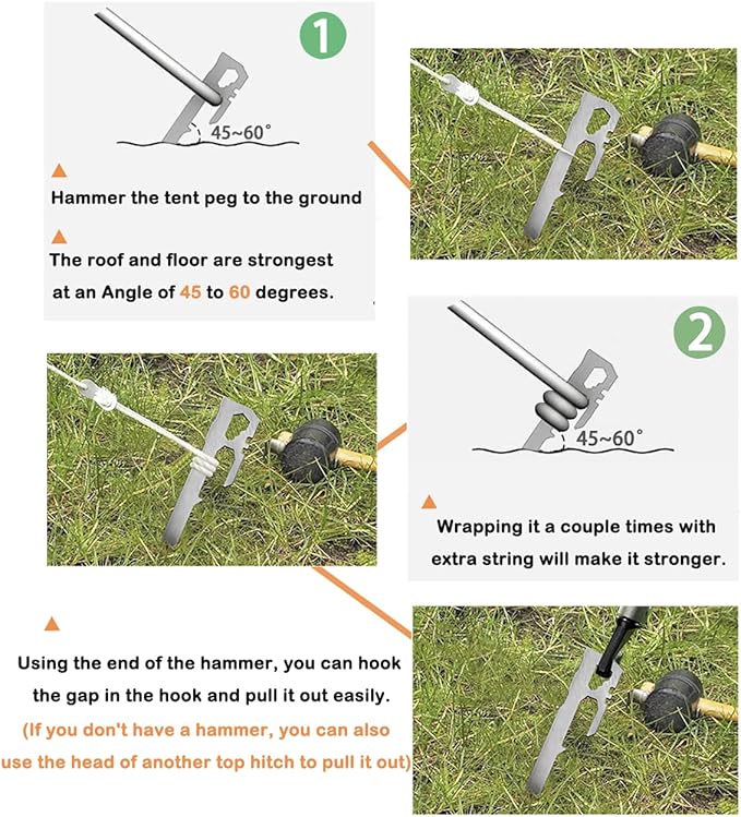 12 Pack Tent Stakes Heavy Duty 11 inch Steel Tent Pegs Ground Stakes Tent Spikes for Camping Unbreakable and Inflexible