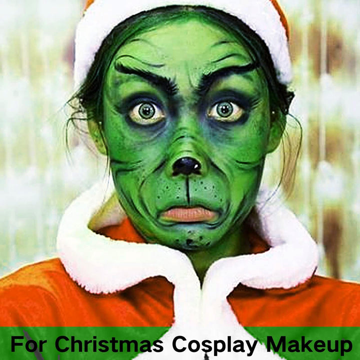 MEICOLY Green Face Body Paint,St. Patrick’s Day Face Paint Makeup Accessories,Camouflage Gamora Hunting Hulk Body Paint for Adults and Kids,Halloween SFX Witch Makeup Face Paint