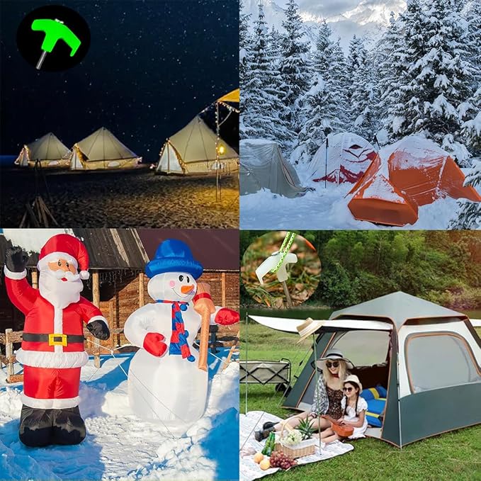 9.8-inch Fixed Tent Stake - Heavy Duty Luminous Tent Camping pop-up Tent Stake, Used for Outdoor Camping Tents, Canopies, courtyards, Gardens, Lawn Metal Stakes