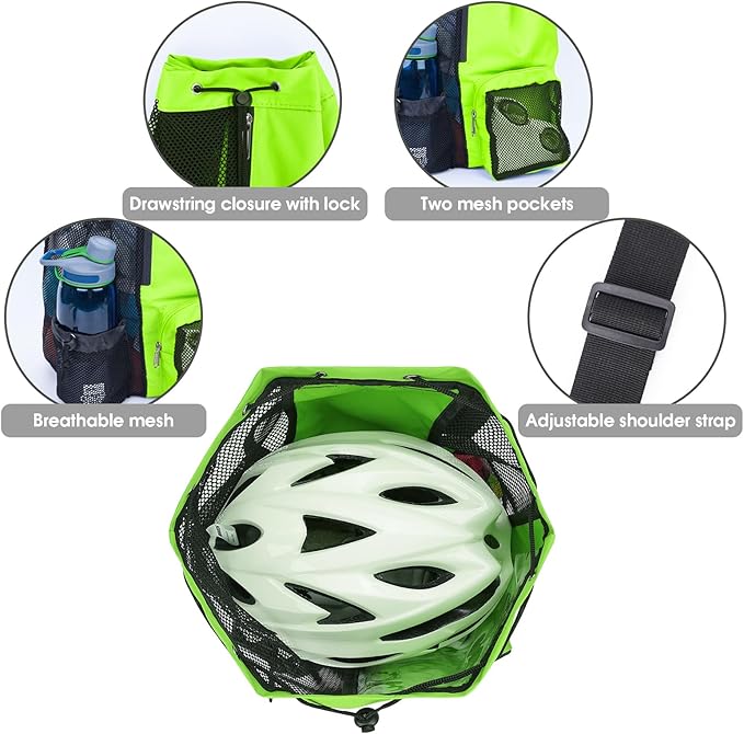 WANDF Swim Bag Mesh Drawstring Backpack with Wet Pocket for Swimming, Gym, and Workout Gear