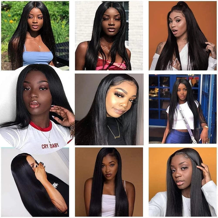 13x4 Frontal Striaght HD Transparent Lace Frontals 12A Brazilian Virgin Human Hair Lace Frontal Closure Natural Black (13 × 4 Lace Frontal, 12 Inch)