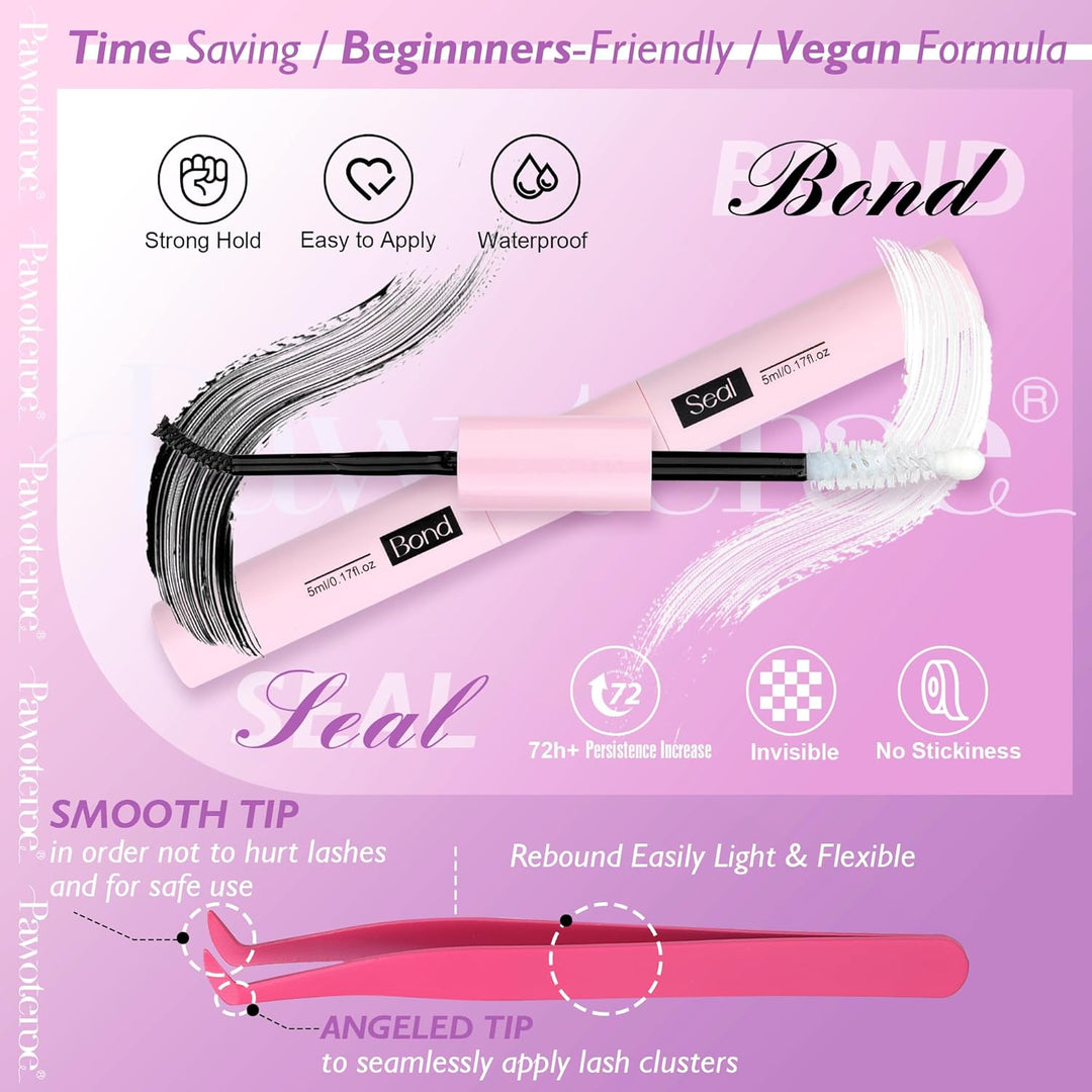 40D Cluster Eyelash Extensions | 280pcs Mix Length 9-16mm | Self-Application