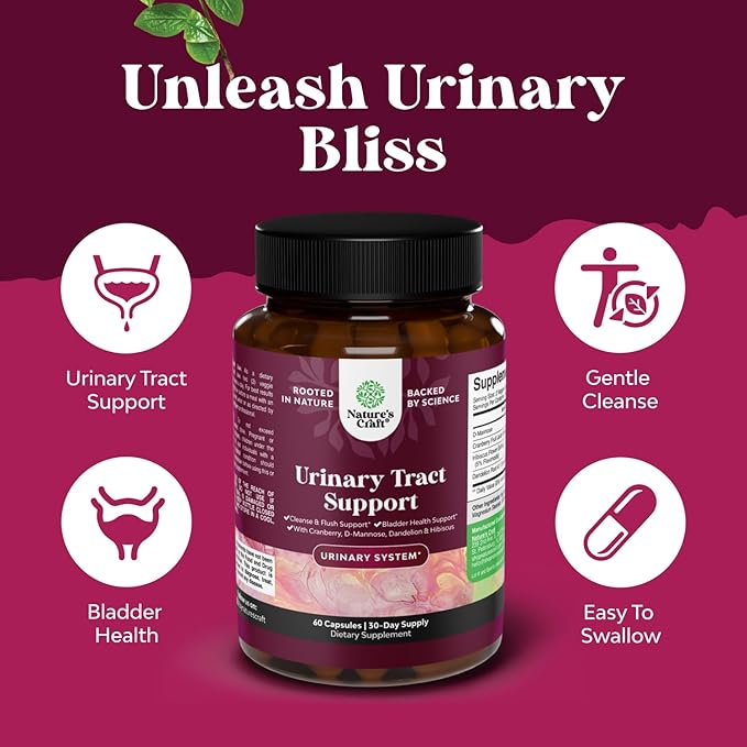 Bundle of D Mannose Capsules for Urinary Tract Health for Women Fast Acting Super Concentrated Cranberry 60ct and Kidney Support Cranberry Supplement for Women and Men for Kidney and Bladder Health
