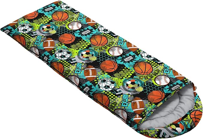 AILONEN Cartoon Fox Camping Sleeping Bag for Boys Girls Adults,Lightweight & Waterproof,3 Season Warm & Cold Weather,Portable,Kawaii Fox Printed Sleeping Bag,Traveling,Camping,Hiking