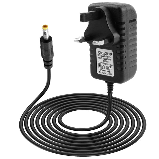 12V 1.25A Power Supply Charger， Compatible with Echo Dot 3rd/4th/5th Gen and Echo Dot with Clock 15W Power Cable Adapter with 4.0x1.7mm Plug for Smart Devices Durable 6.5FT Cord for Home or Office