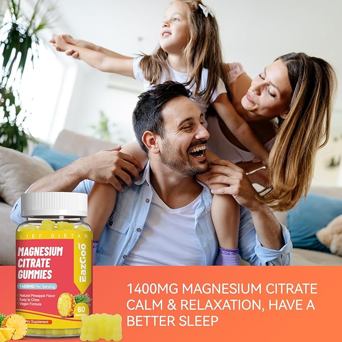 1400MG Magnesium Citrate Gummies, High Absorption Magnesium Gummies for Adults, Extra Strength Magnesium Gummy Supplement for Healthy Relaxation, Vegan, Non-GMO, 120 Gummies