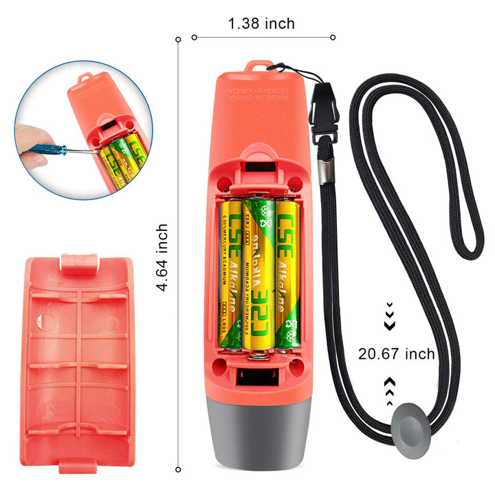 ANIZR Electronic Whistles with Lanyard,Adjustable 3 Tone & 3 High Volume Hand Emergency Whistle Basketball Referee Whistle for Coach,Teacher,Police,Outdoor Camping Boating Hiking,Red (with Battery)