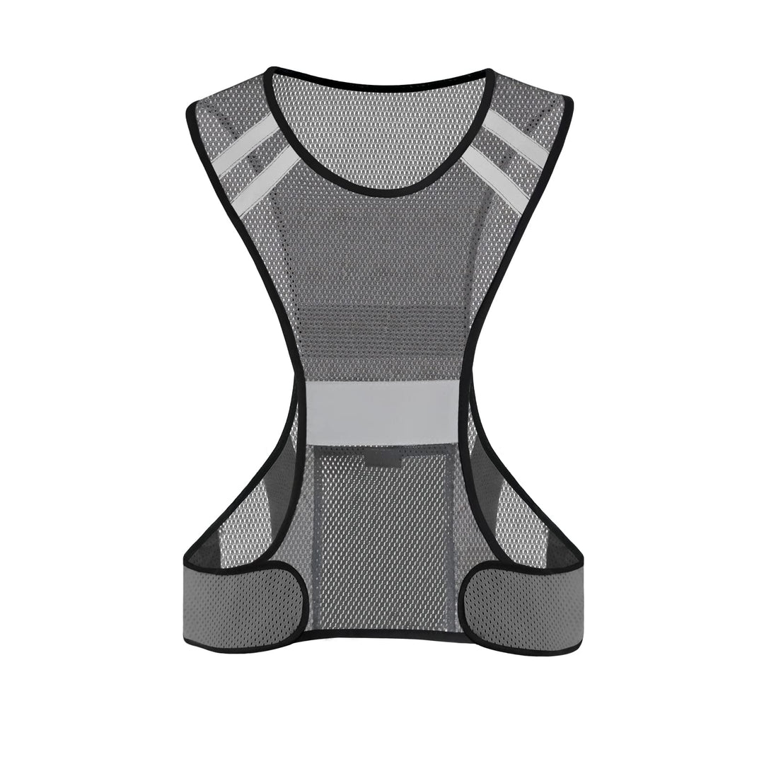 TCCFCCT Reflective Running Vest with Large Pocket, High Visibility Reflective Vest for Men Women, Lightweight Reflective Running Gear for Motorcycling, Cycling, Jogging, Night Walking,Climbing, Grey