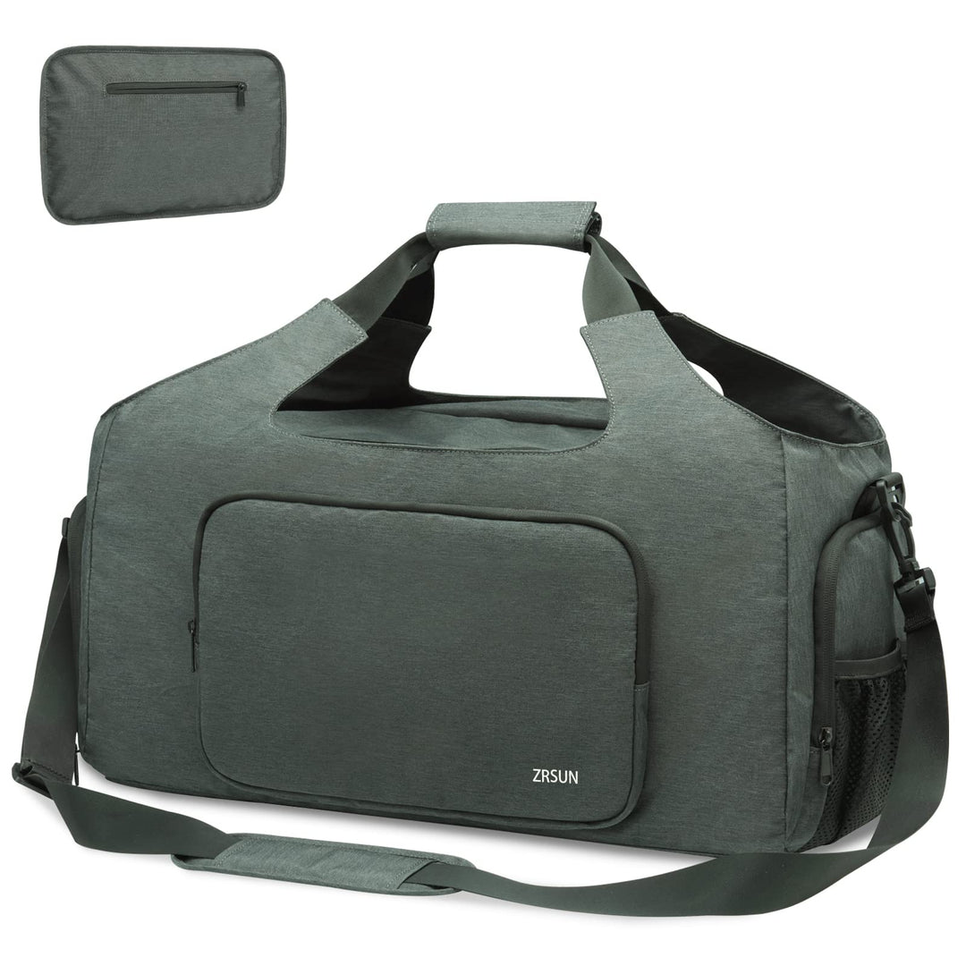 Gym Bags for Men Women, Sports Duffle Bag, Travel Gym Bag with Shoes Compartment and Wet Pocket, Foldable, Lightweight for Travel, Gym, Yoga